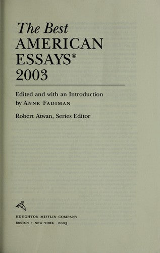 The Best American Essays 2003