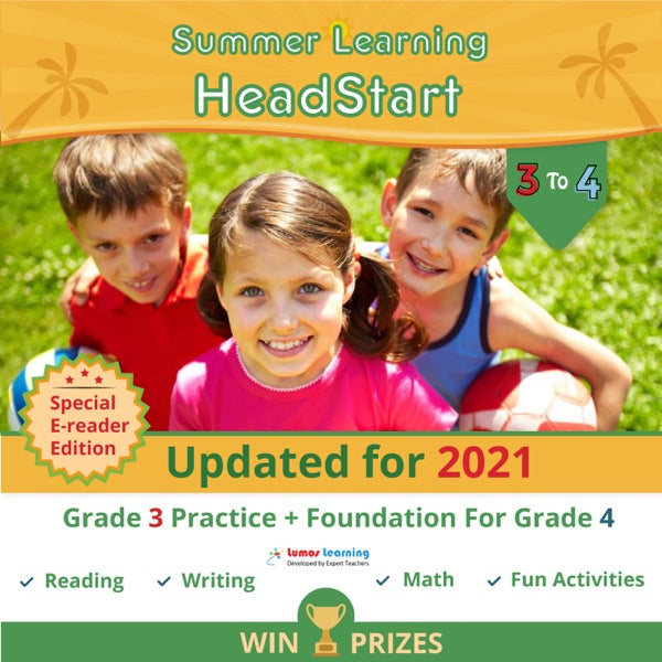 Lumos Summer Learning HeadStart, Grade 2 to 3: Fun Activities, Math, Reading, Vocabulary, Writing and Language Practice: Standards-aligned Summer Bridge Workbooks and Resources for Students Starting 3rd Grade