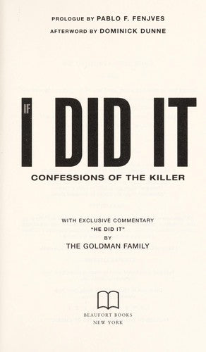 If I Did It: Confessions of the Killer