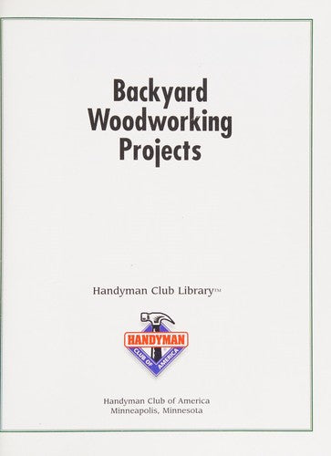 Backyard Woodworking Projects