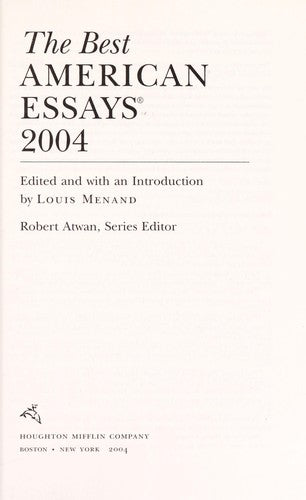 The Best American Essays 2004